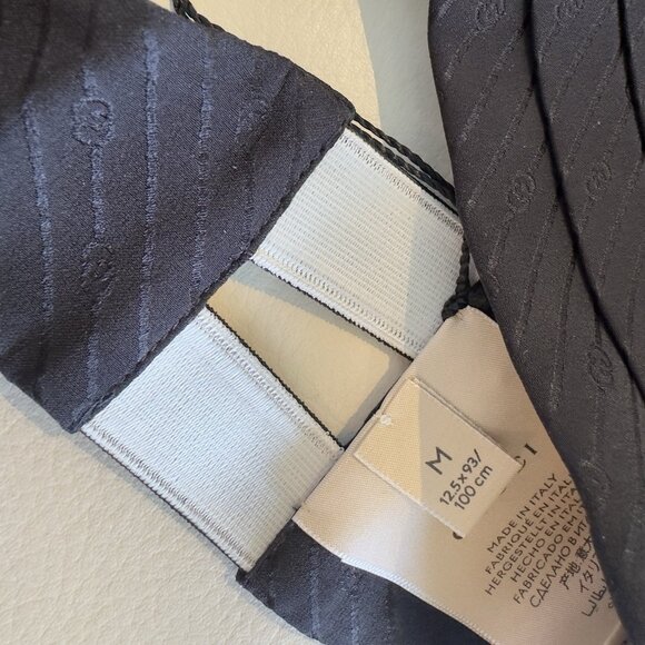 NEW GUCCI SILK CUMMERBUND Black Sz M 100% Authentic Made In Italy GG - Picture 10 of 14